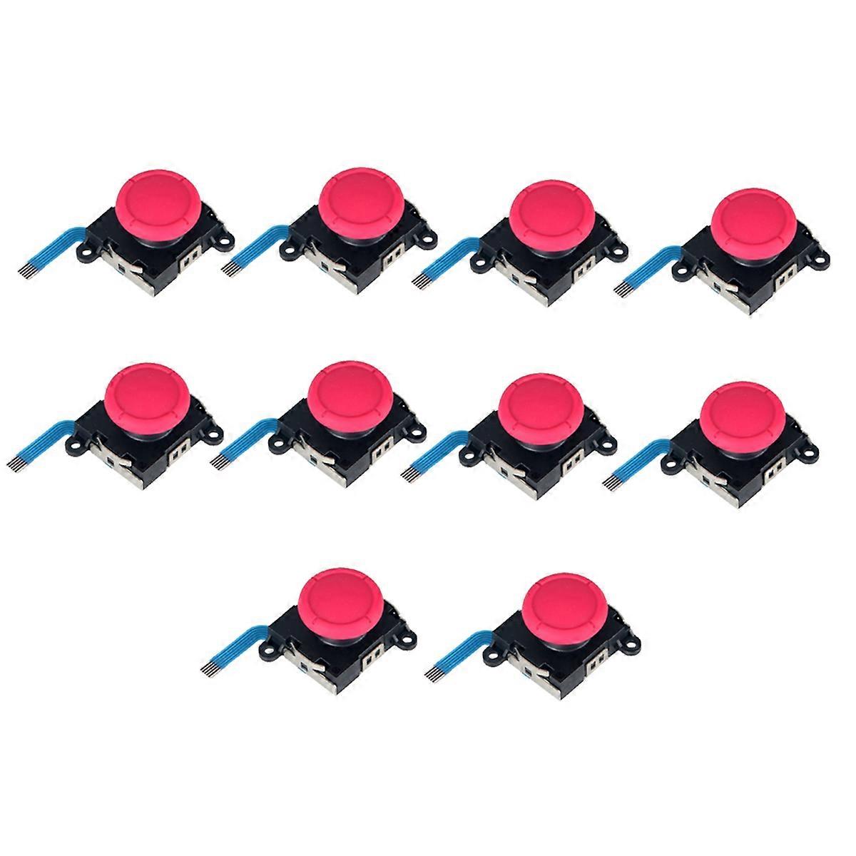 Lot de 10 manettes analogiques 3D Switch Lite Joy-Con, rouges