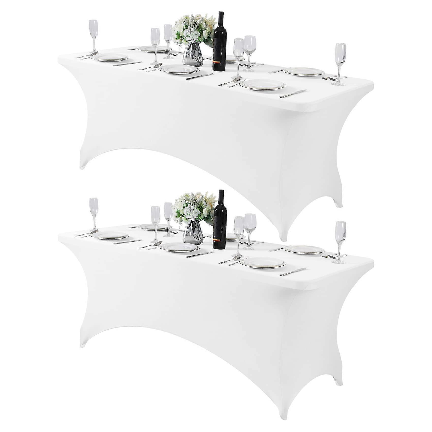 2 Pack Spandex Table Cover for Party Banquet 6Ft