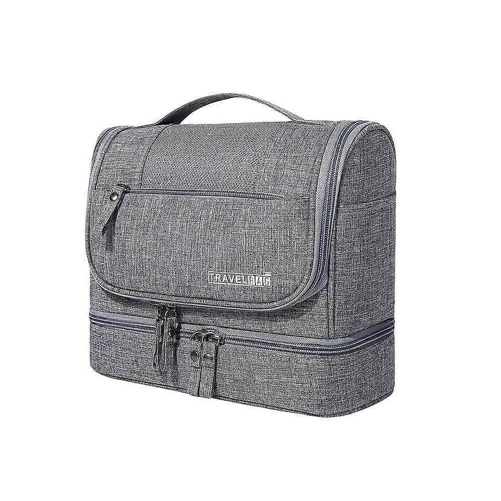 Saco de maquilhagem e lavagem multifuncional para separação seca e húmida - cinzento