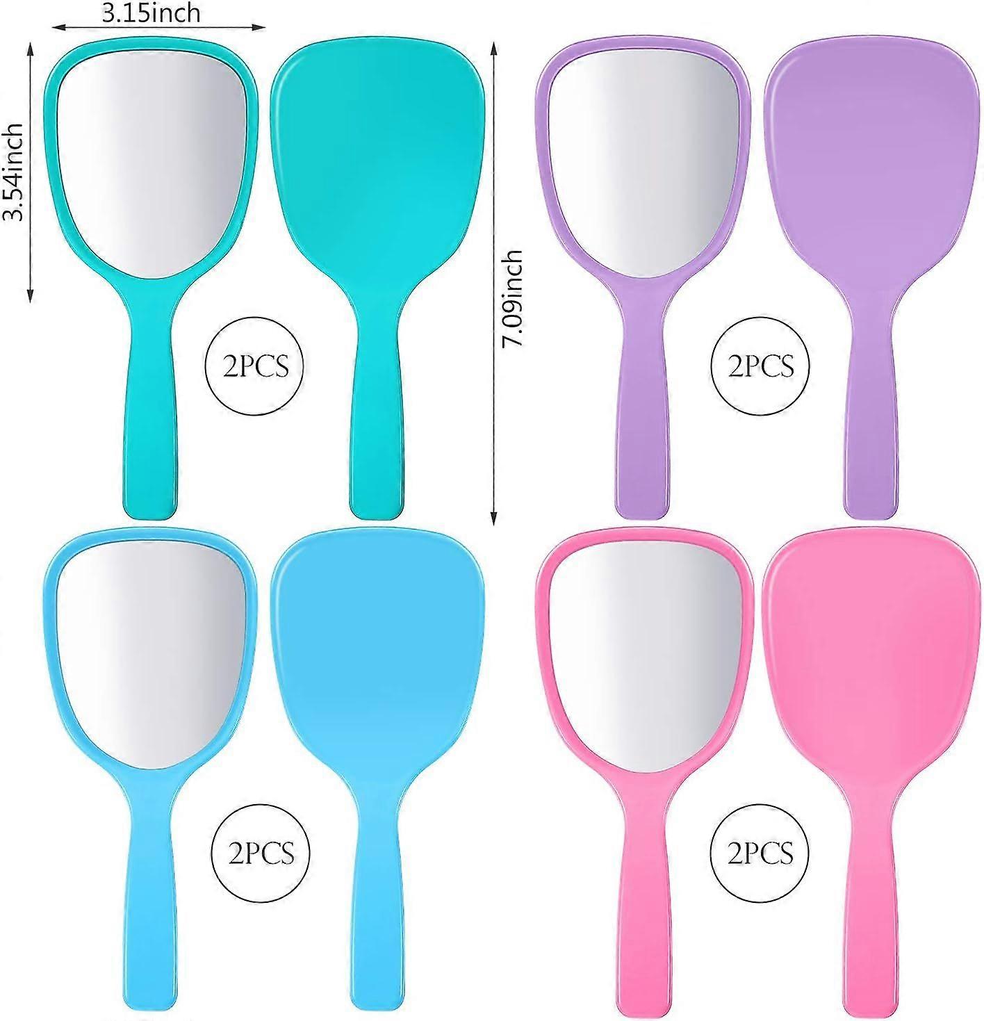 Handheld Hand Mirror Bulk Compact Travel Makeup Mirror Handheld Cosmetic Mirror with Handle Personal Mirror Portable Vanity Mirror 3.15 Inch Wide, 7.0