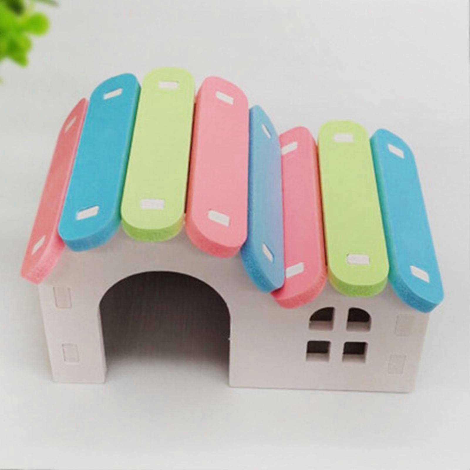 Hamster House Hideout Sturdy Colourful Small Animal Hideout House for Hamster Mice Small Furry Animals Small House Rainbow House