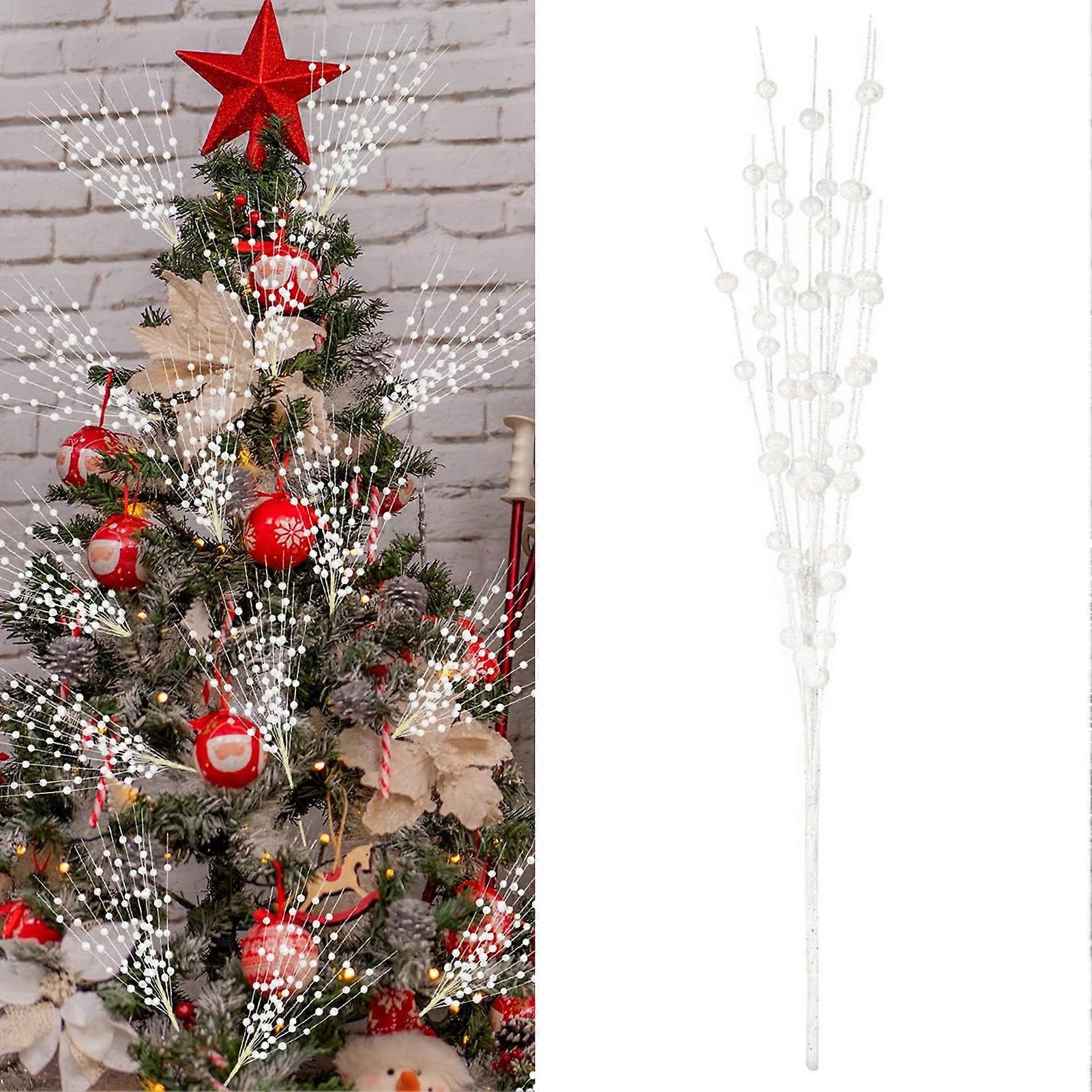 Artificial White Berry Stems Durable Holly Christmas Berries Branches