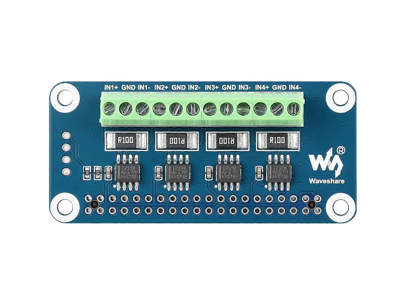 4-Channel Current/Voltage/Power Monitor HAT for Raspberry Pi with I2C/SMBus Interface