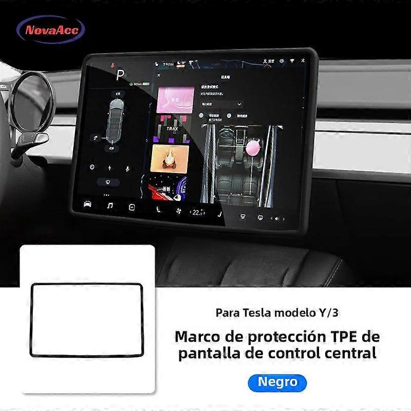 Silicone Screen Frame Protector for Tesla Model Y 3 2021-2024 Car Interior Accessories for Center Console