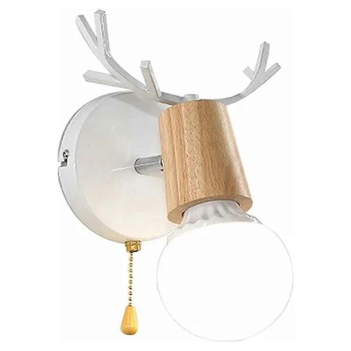 Bedroom bedside light - white wooden zipper style - without light source