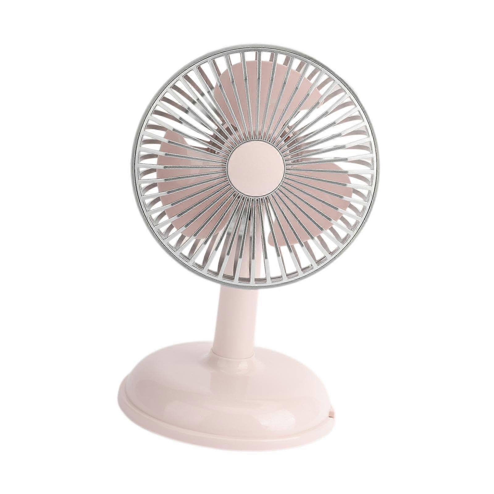 Compact USB Desktop Fan with Adjustable Speeds for Home and Office Use, Pink