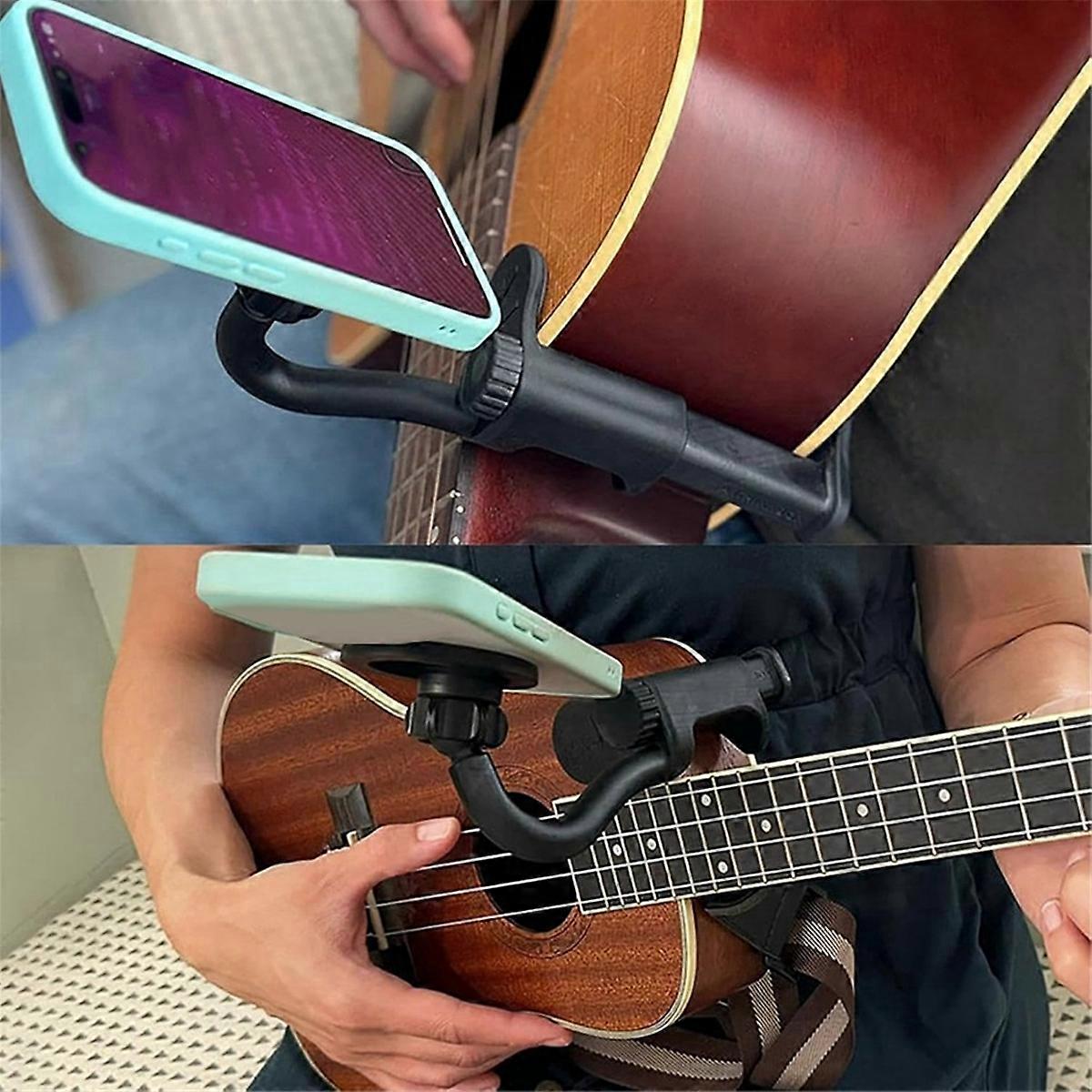 Adjustable Guitar Stand with Phone Holder for Live Streaming
