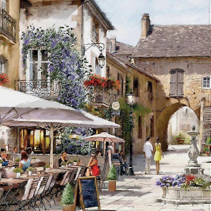 Richard Macneil Courtyard Cafe Canvas Print