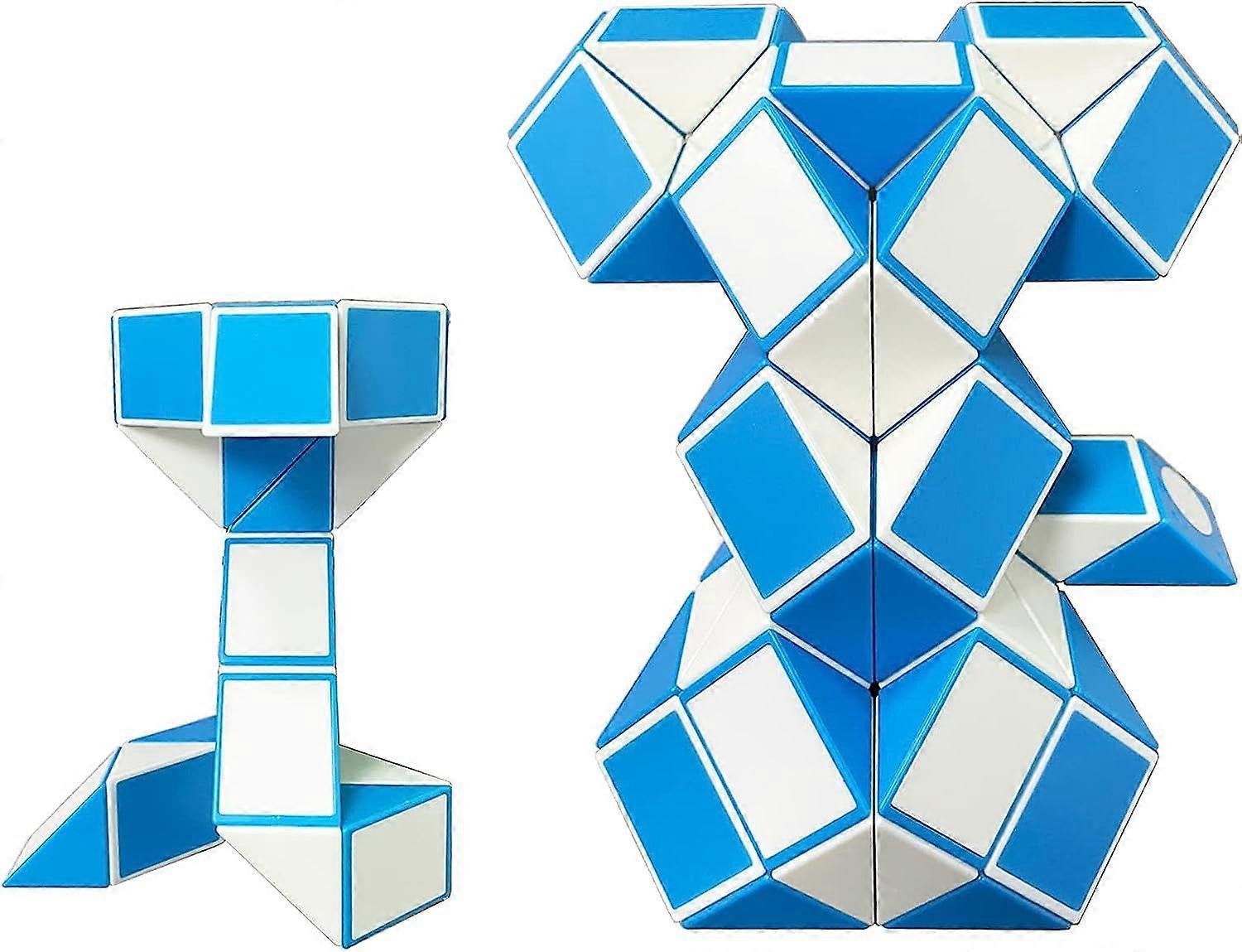 Magic Snake Magic Snake 24+48 Blocks-Magic Snake Cube-Snake Toys -Birthday Party Favors for Kids(Blue 24+48)
