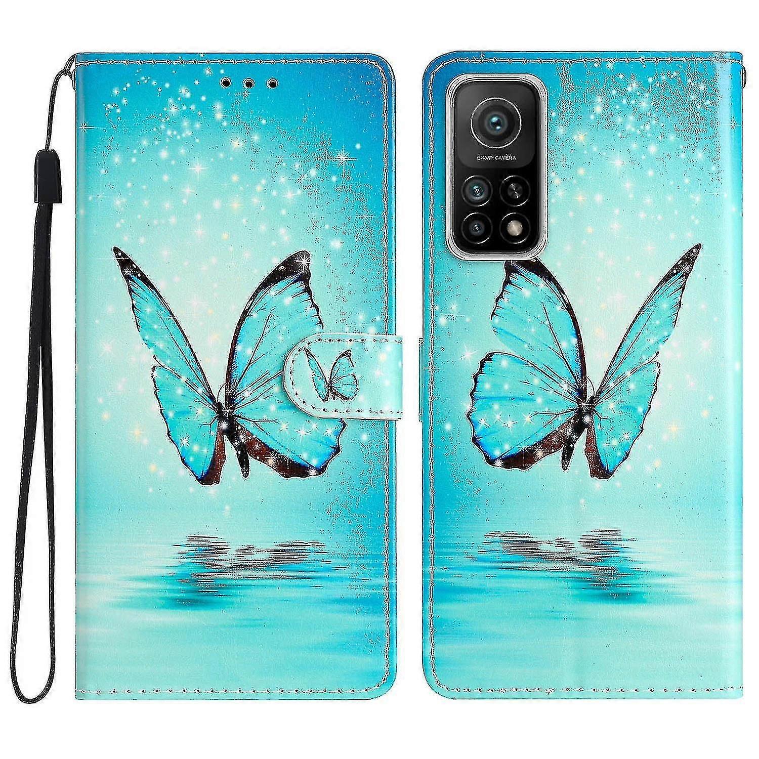 For Xiaomi Mi 10t 5g / Mi 10t Pro 5g / Redmi K30s Pattern Printing Wallet Case Pu Leather Stand Flip Folio Phone Cover With Strap
