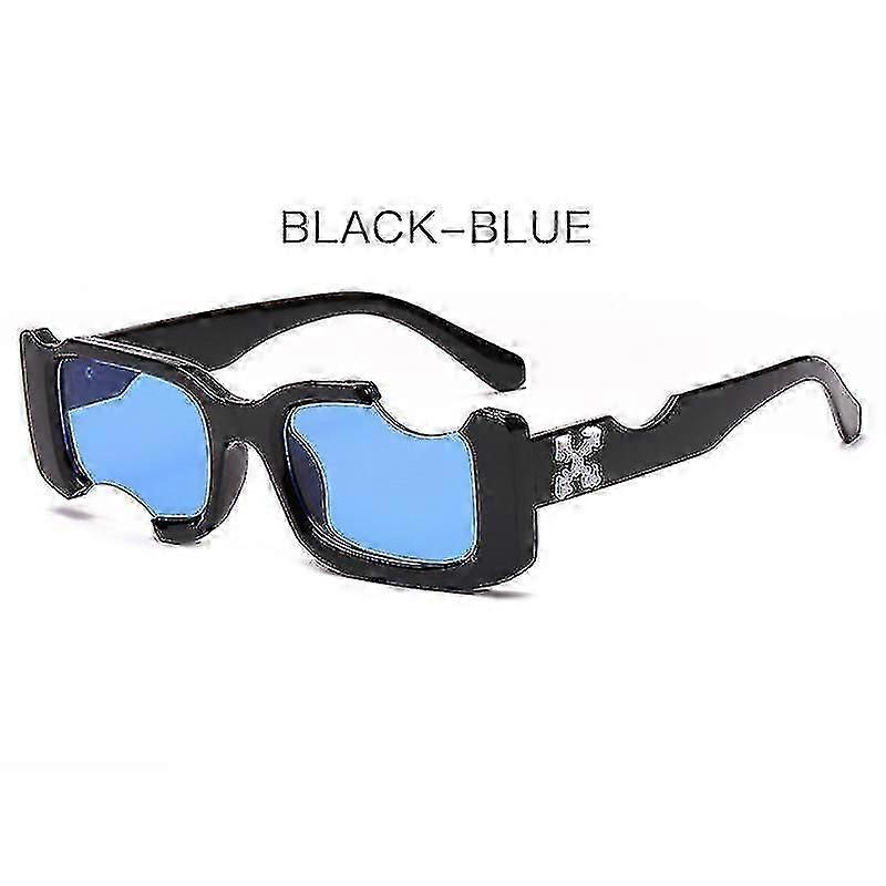 نظارات شمسية مربعة من الهيب هوب للنساء والرجال ، حماية من الأشعة فوق البنفسجية عتيقة مع تصميم ثقب الشق