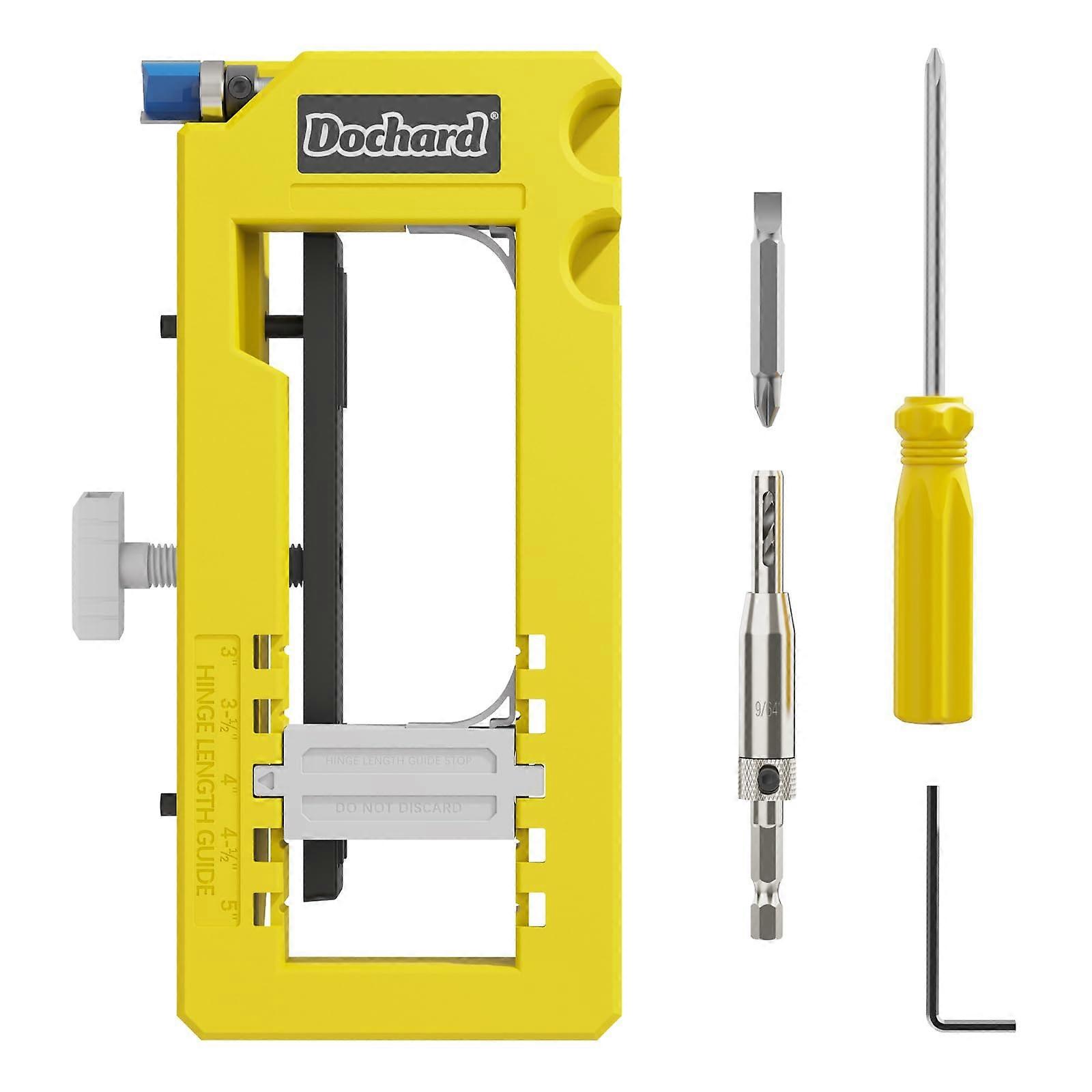 Door Hinge Jig Installation Kit, Mortiser Router Template for 3'-5' Length & 1/4'-5/8' Thickness, Green Plastic