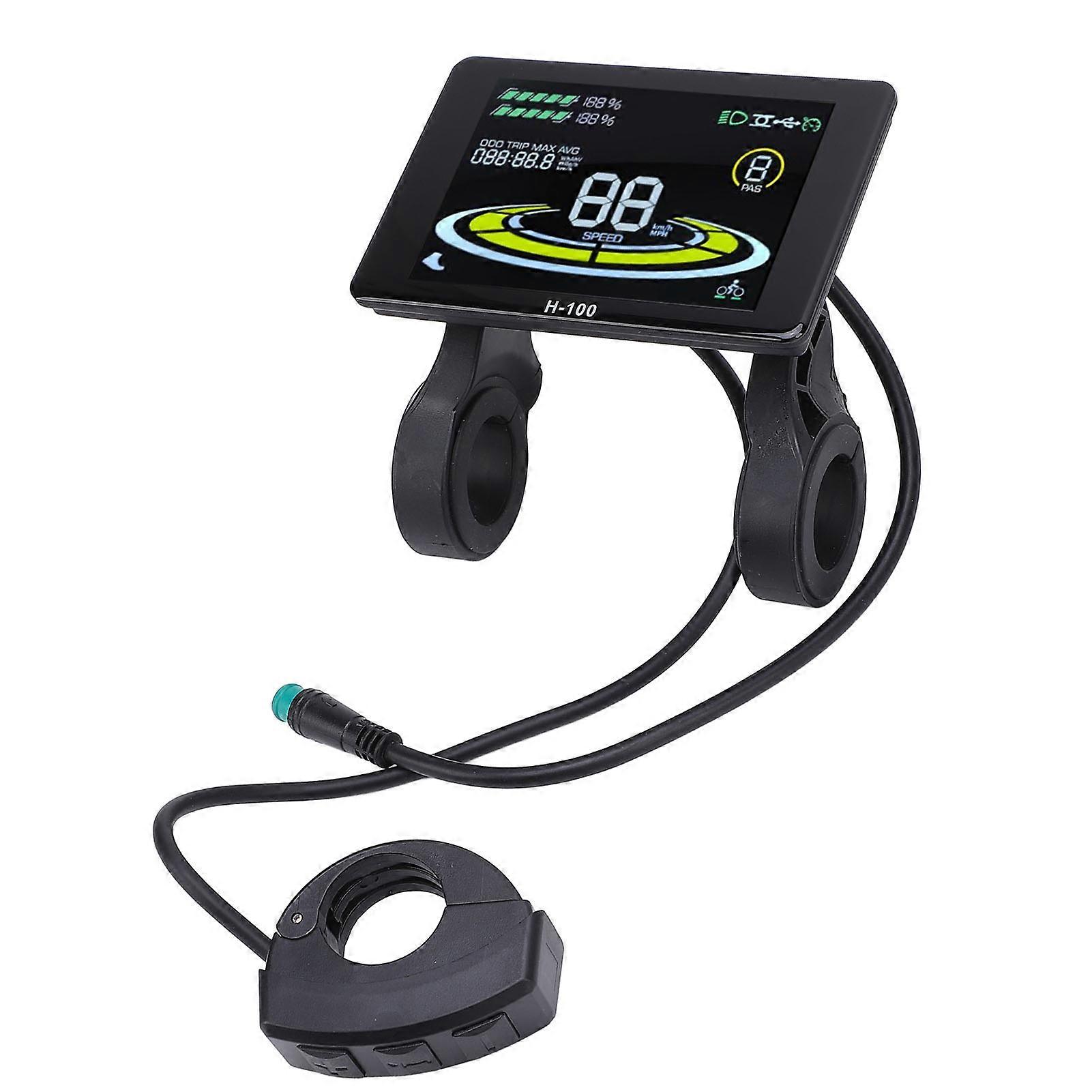 Electric Scooter LCD Display Speed Meter Screen 5 Pin Instrument Panel with Water Proof Joint for Handlebar H-100 