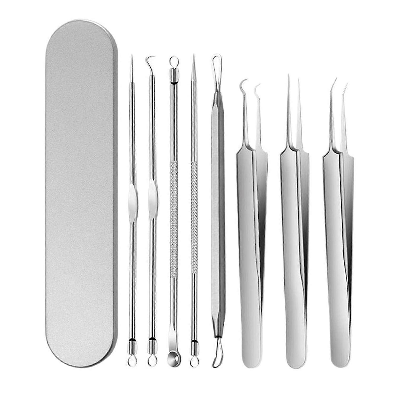 Professional Stainless Steel Blackhead Removal Tool 8 Kit, Pore Extraction Tools (A8pcs)