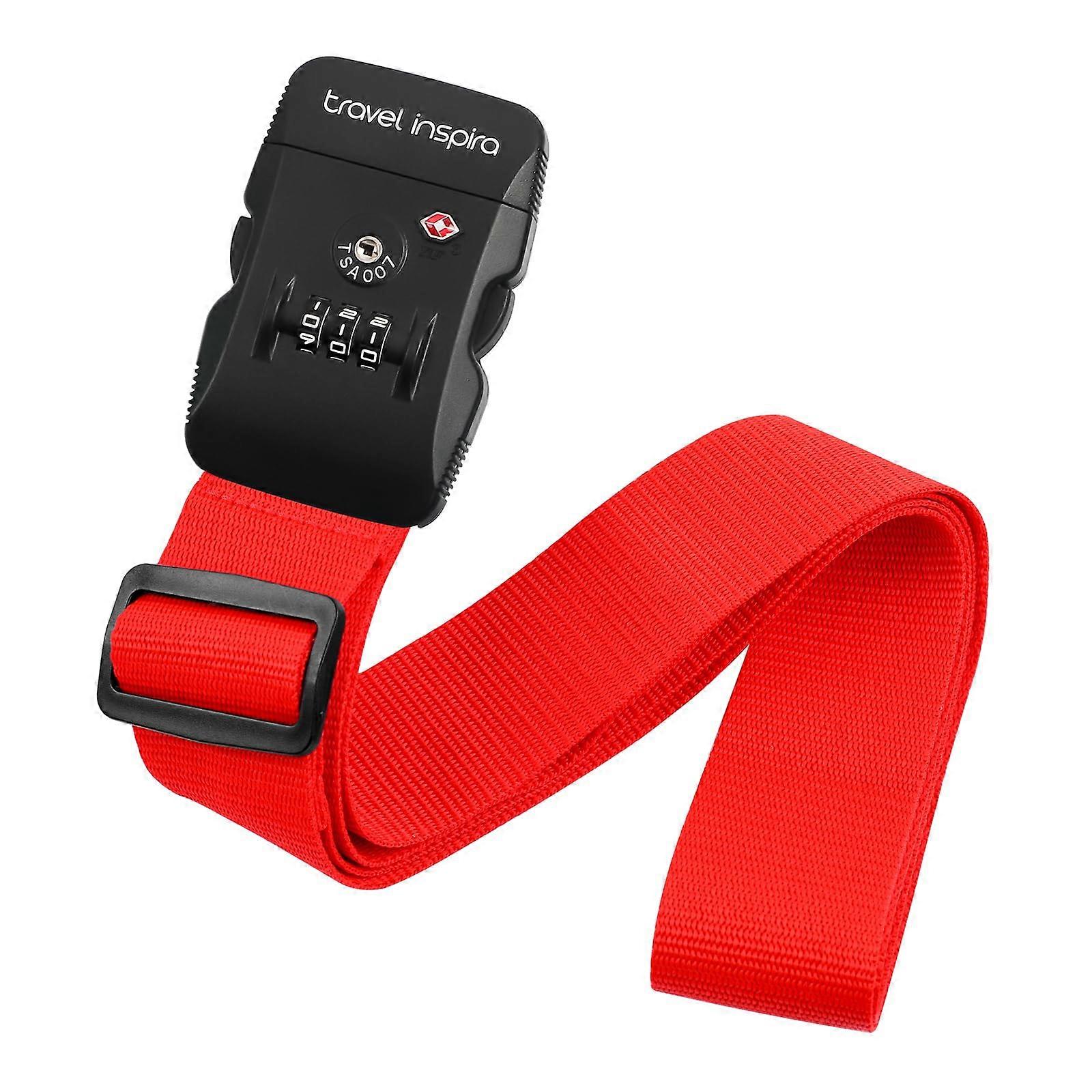 Luggage Strap with TSA Combination Lock  Adjustable,, Protect Your Luggage, Red Ref: 2280