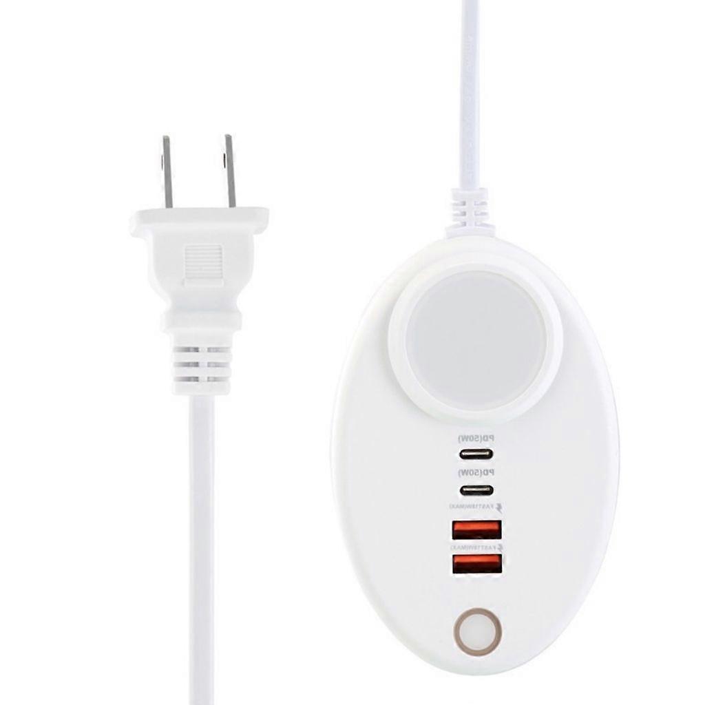 4-Port Power Socket Feature Touch Control Night Lamp Include 2xUSB & 2xType C