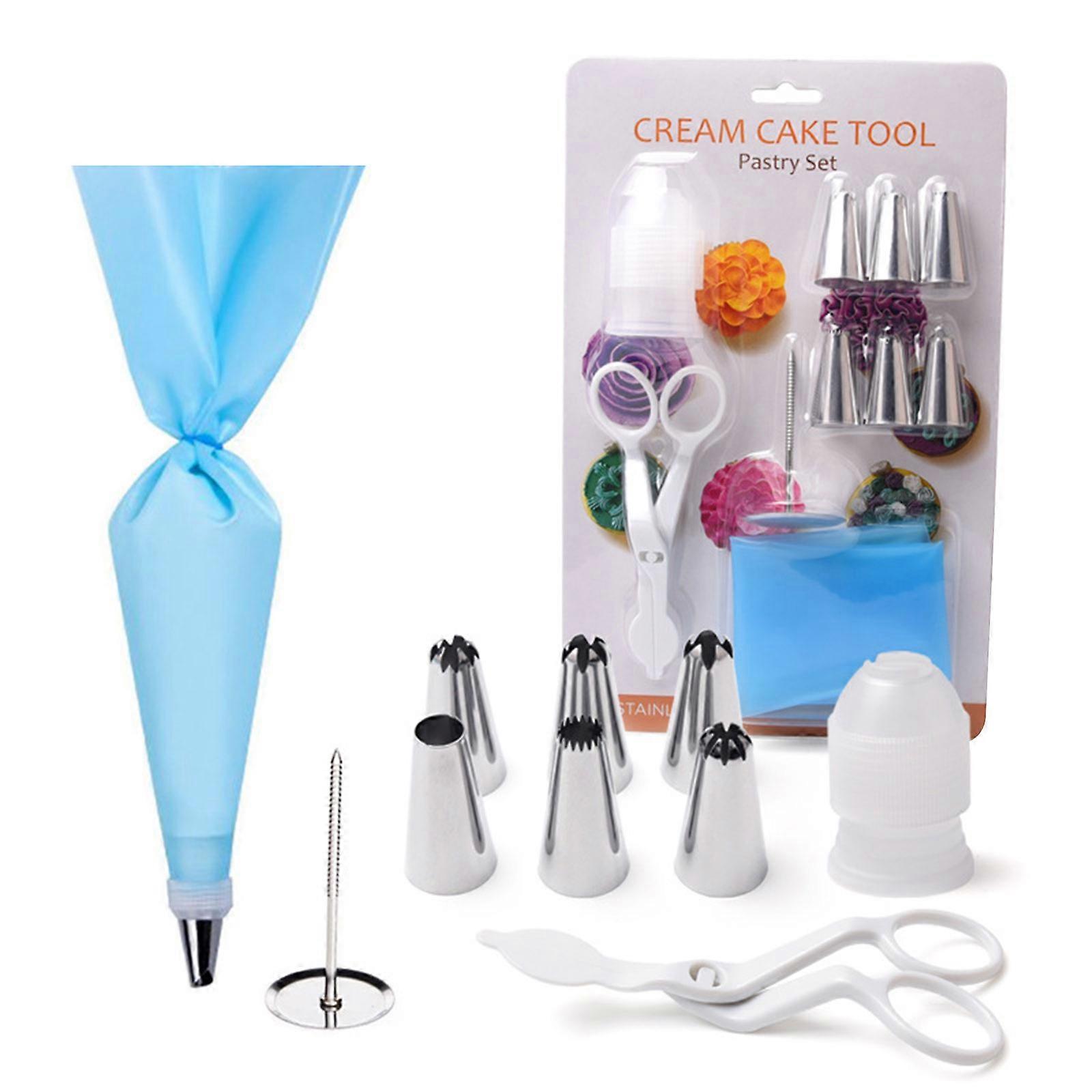 10 Pcs Reusable Piping Bags and Tip Set Frosting Piping Kits Cupcake Piping Tip Cake Decorating Kits Easy to Use