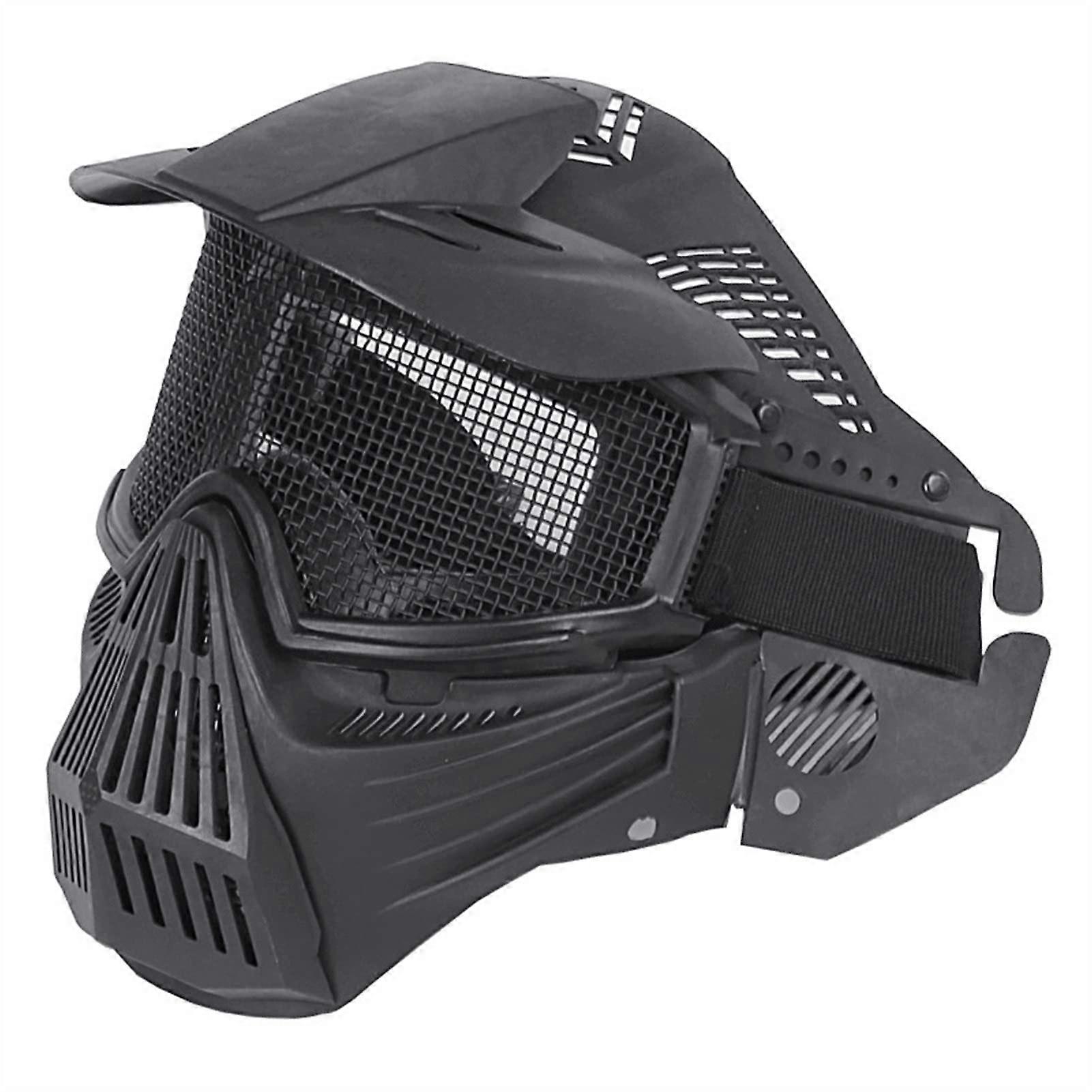 Tactical fullface mask made of steel mesh, sun protection for airsoft, CS shooting, CS games BK