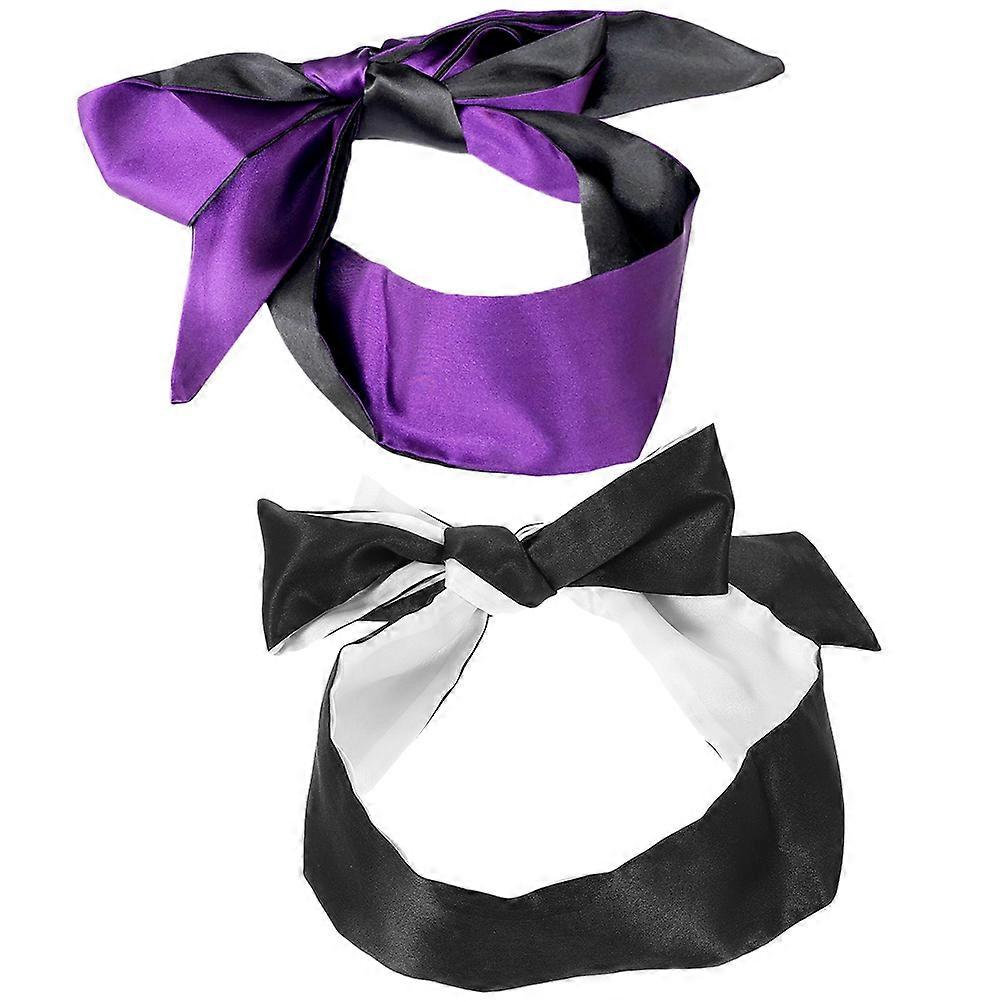 Satin Augenmaske Atmungsaktive Schlaf Augenbinde für Reisen, Nickerchen, Meditation, Lichtdichte Augenabdeckung 2er Set