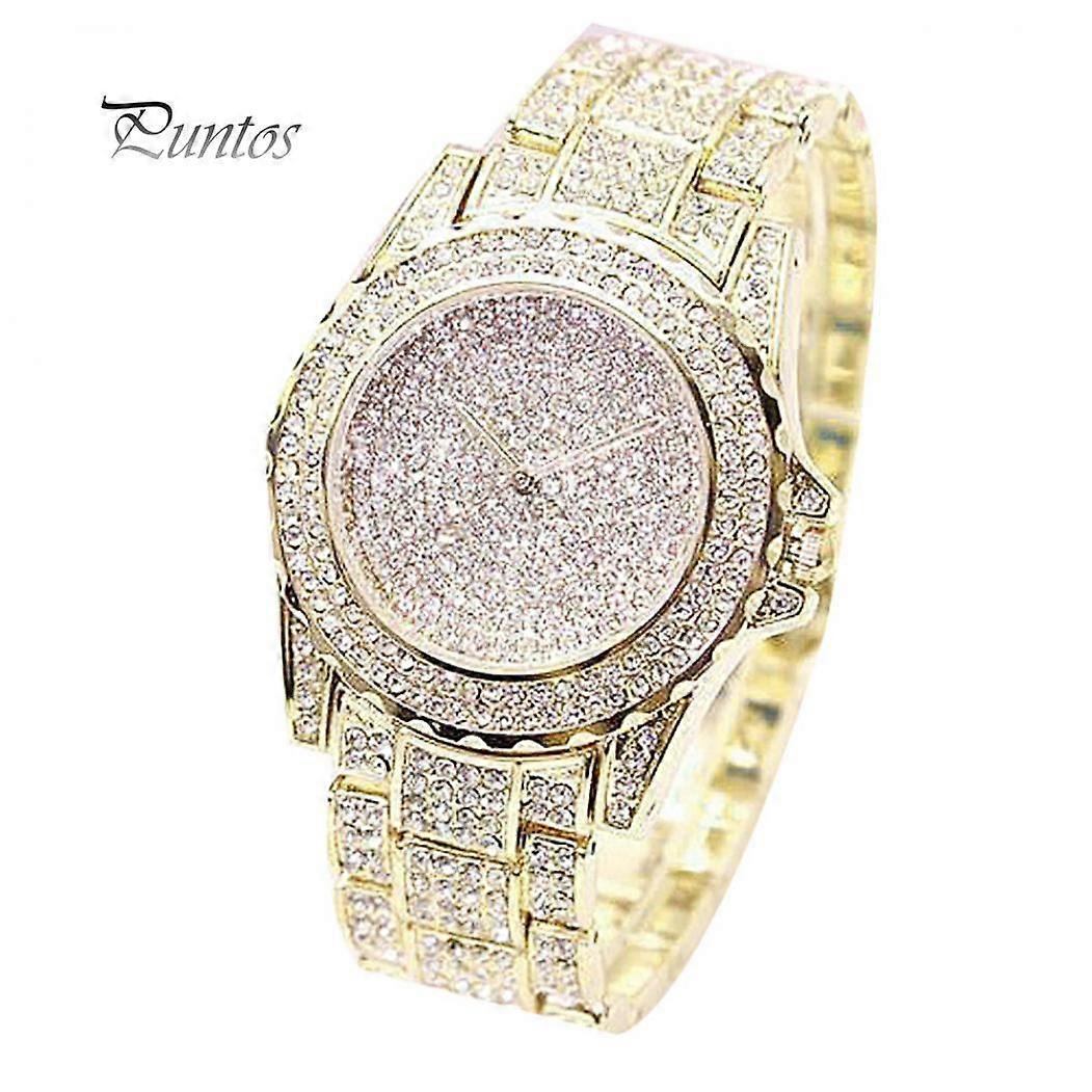 Exquisite Product Full Shiny Rhinestone Round Quartz Movement Wrist Watch Bracelet