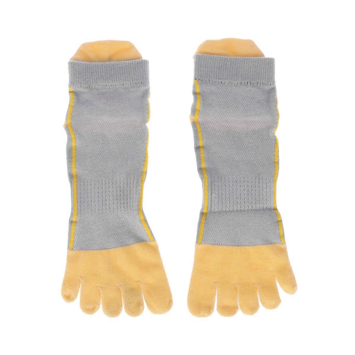 Cotton Toe Socks Five Finger Toe Socks for Running Use Grey