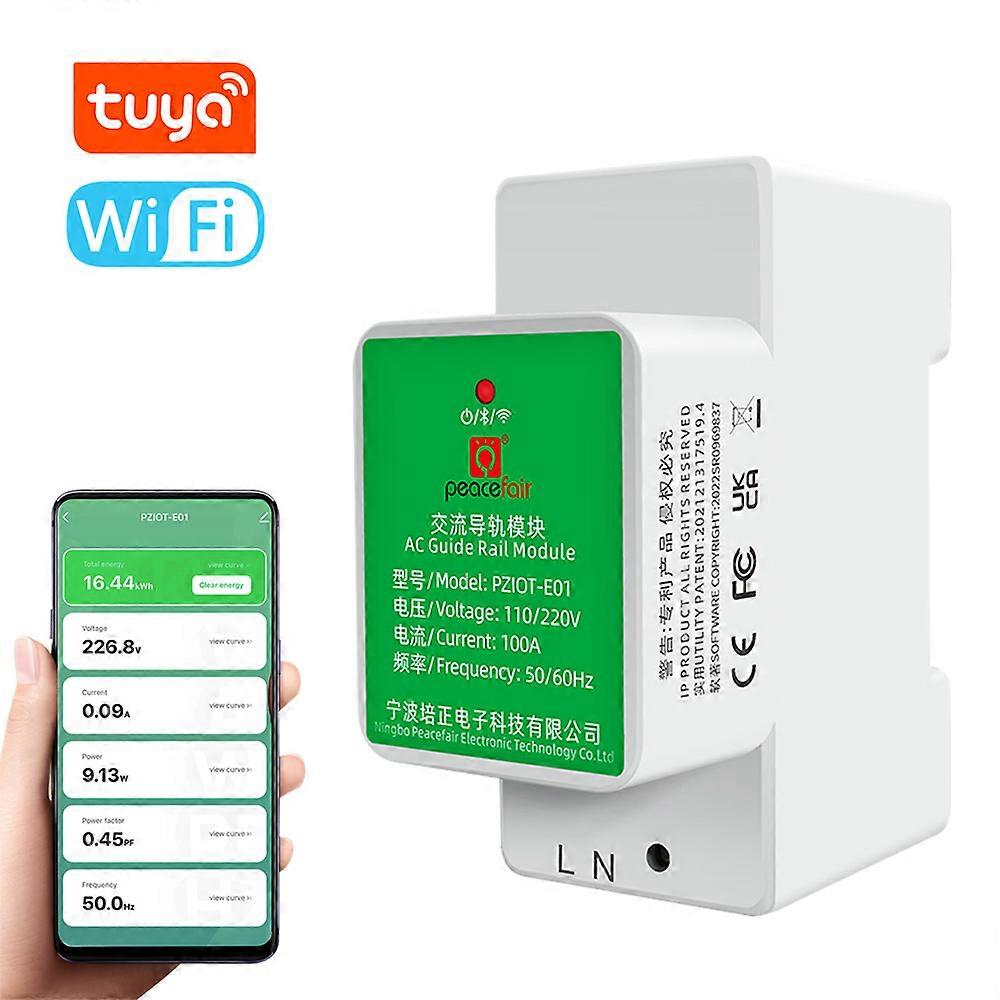 Smart enfas WiFi elmätare Bluetooth-anslutning, dual-APP fjärrkontroll