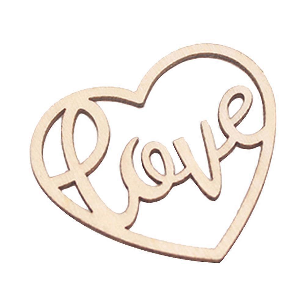 Chunky Wood Hearts Wooden Hollow Love Heart Diy Craft With Beige Color For Scrapbooking And Sign Making 50Pcs