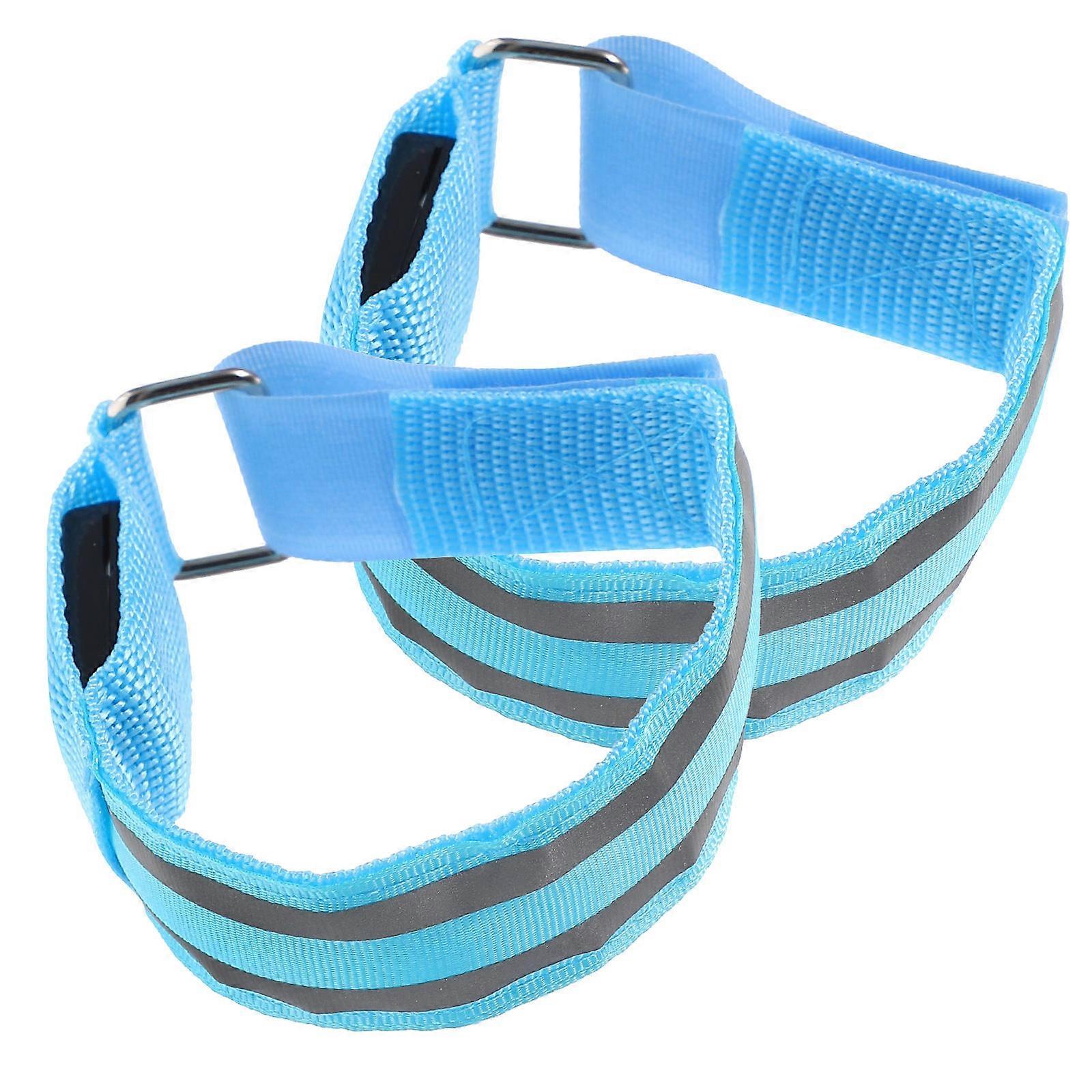 LED Glow Bracelets Running Light for Safety Use 2Pcs Blue Rechargeable Bands