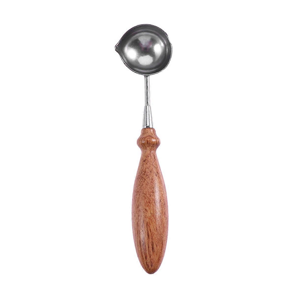 Sealing Wax Spoon Wood Handle Craft Projects 12x2.8cm Prevent Scalding 1Set