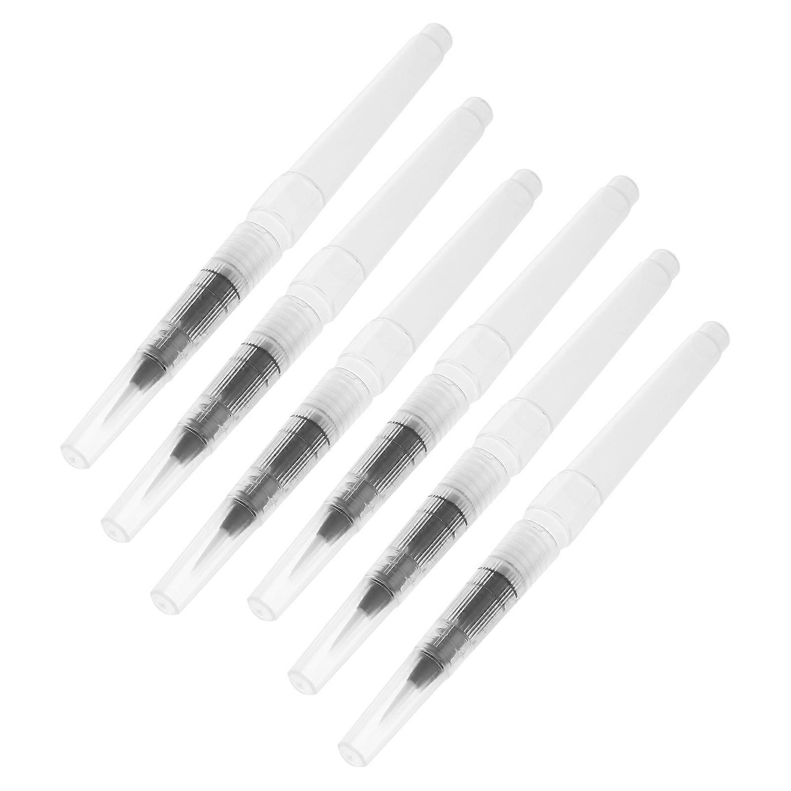 6PCS Water Brush Pens with Fine Tips, Water Soluble Ink for Smooth Blending & Delicate Lines, Ideal for Artists & Students