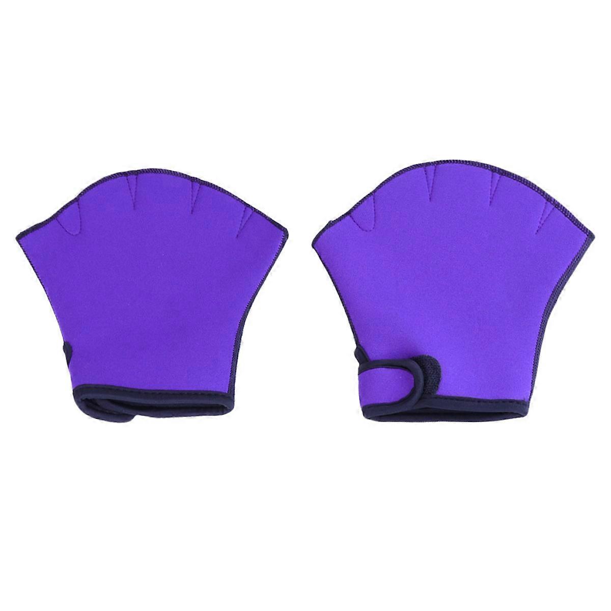 Webbed Gloves Aquatic Gloves Webbed Upper Body Workout Swimming Gloves Purple Size S Increases 1 Pair