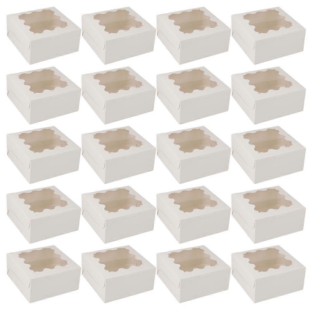 Bakery Boxes For Cookies Mini Dessert Container Rectangular Storage 16x16x7.6CM 20Set