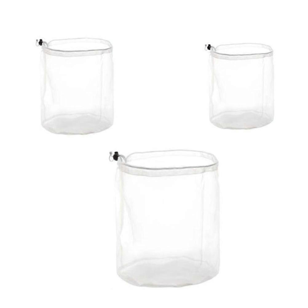 3pcs Nylon Mesh Laundry Bags with Drawstring – Protective Washing Machine Nets for Delicate Garments, Lightweight & Foldable Clothes Washing Pouches