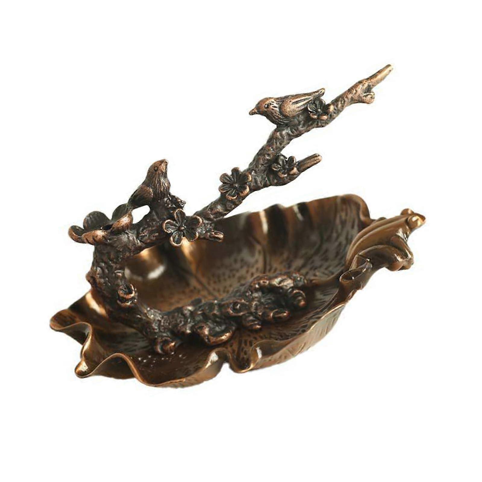 Metal Backflow Incense Burner Waterfall Holder with Tree Branch Frog Design for Aromatherapy Cones