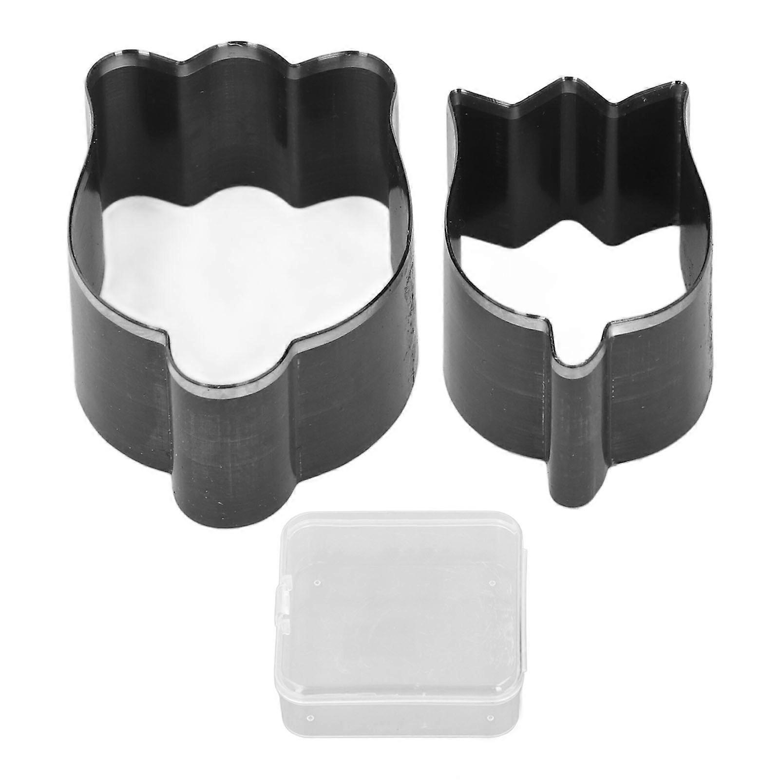 2 Pcs Flower Leather Cutting Die 48mm 58mm Alloy Steel Flower Shape Leather Die Cutter for Crafts