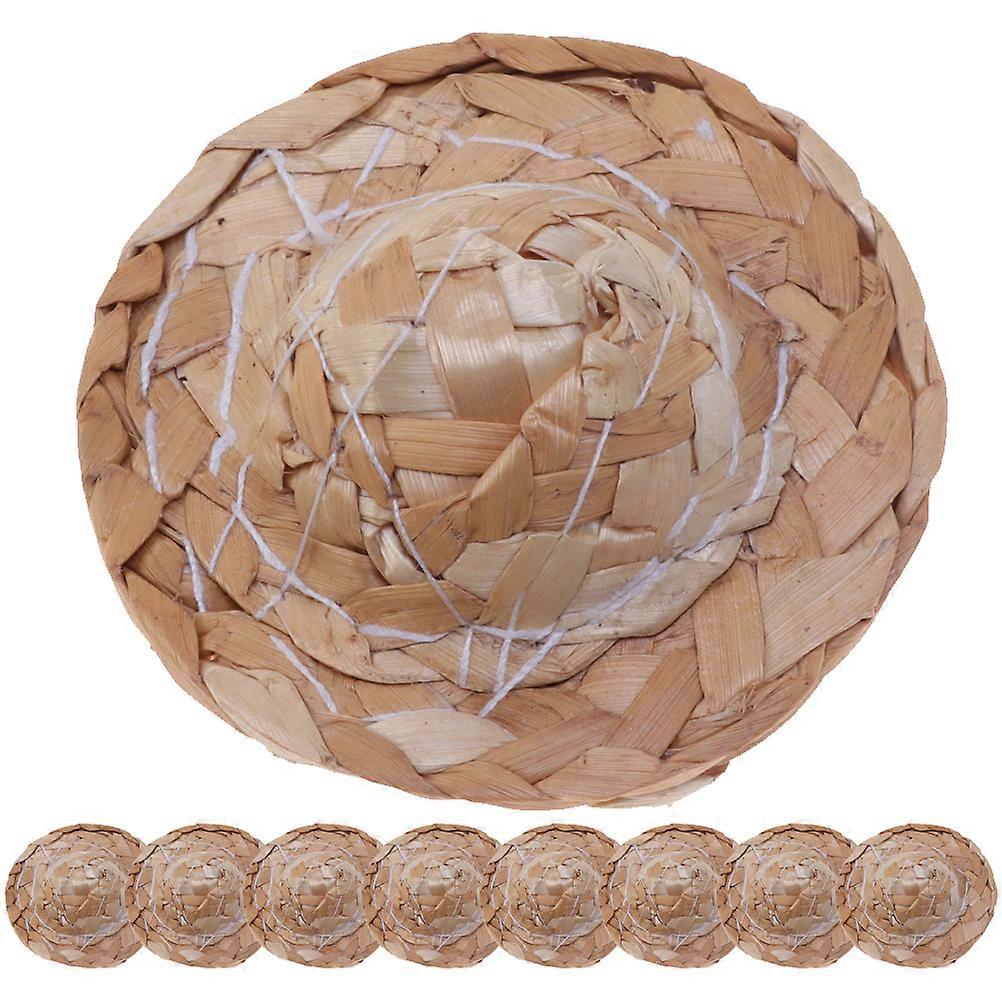 Small Hat Diy Prop Craft Mini Straw Hats Rustic Style Photo Props