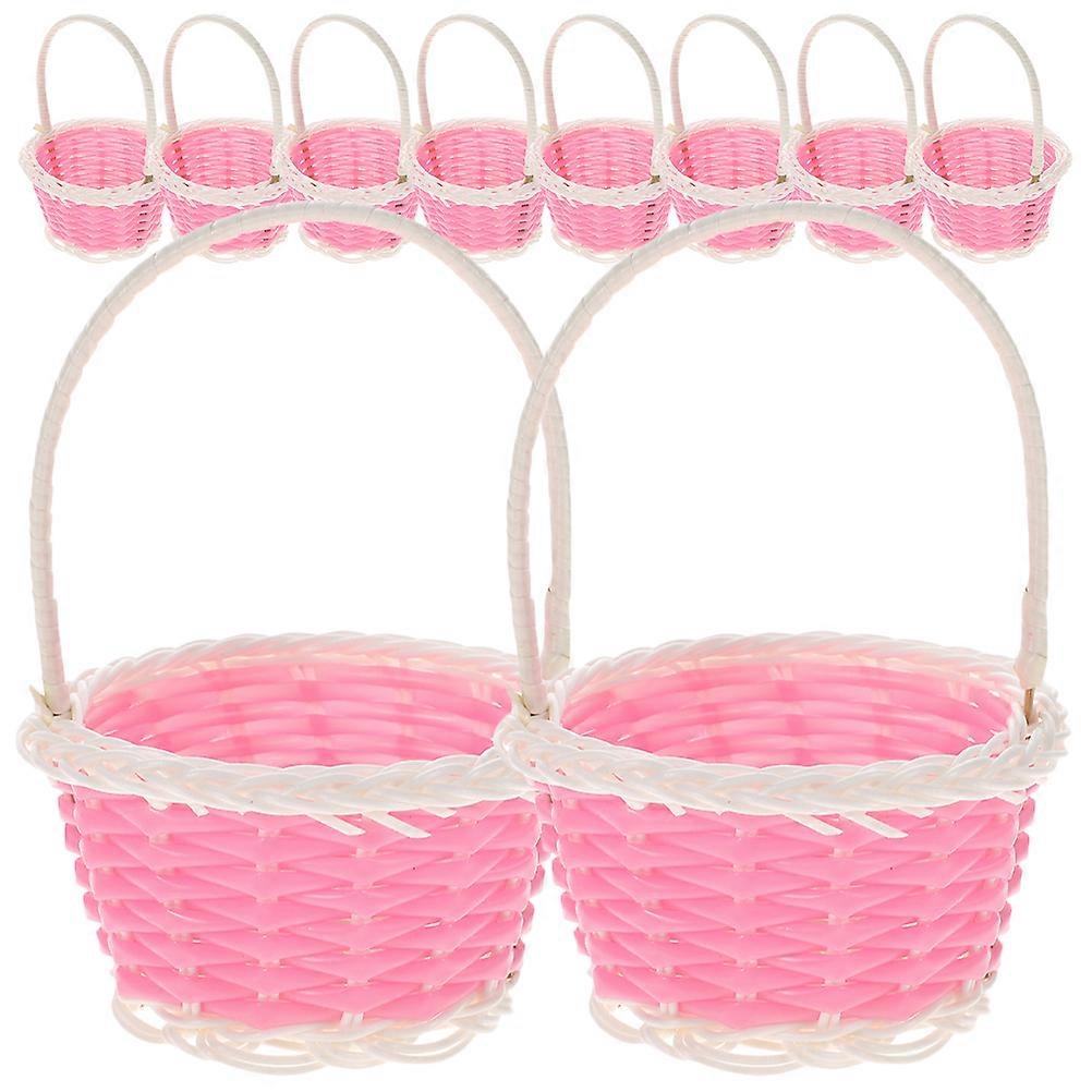 Small Baskets For Party Favors Mini Picnic Baskets Plastic 9x13.5cm Easter Egg Holder 10Pcs
