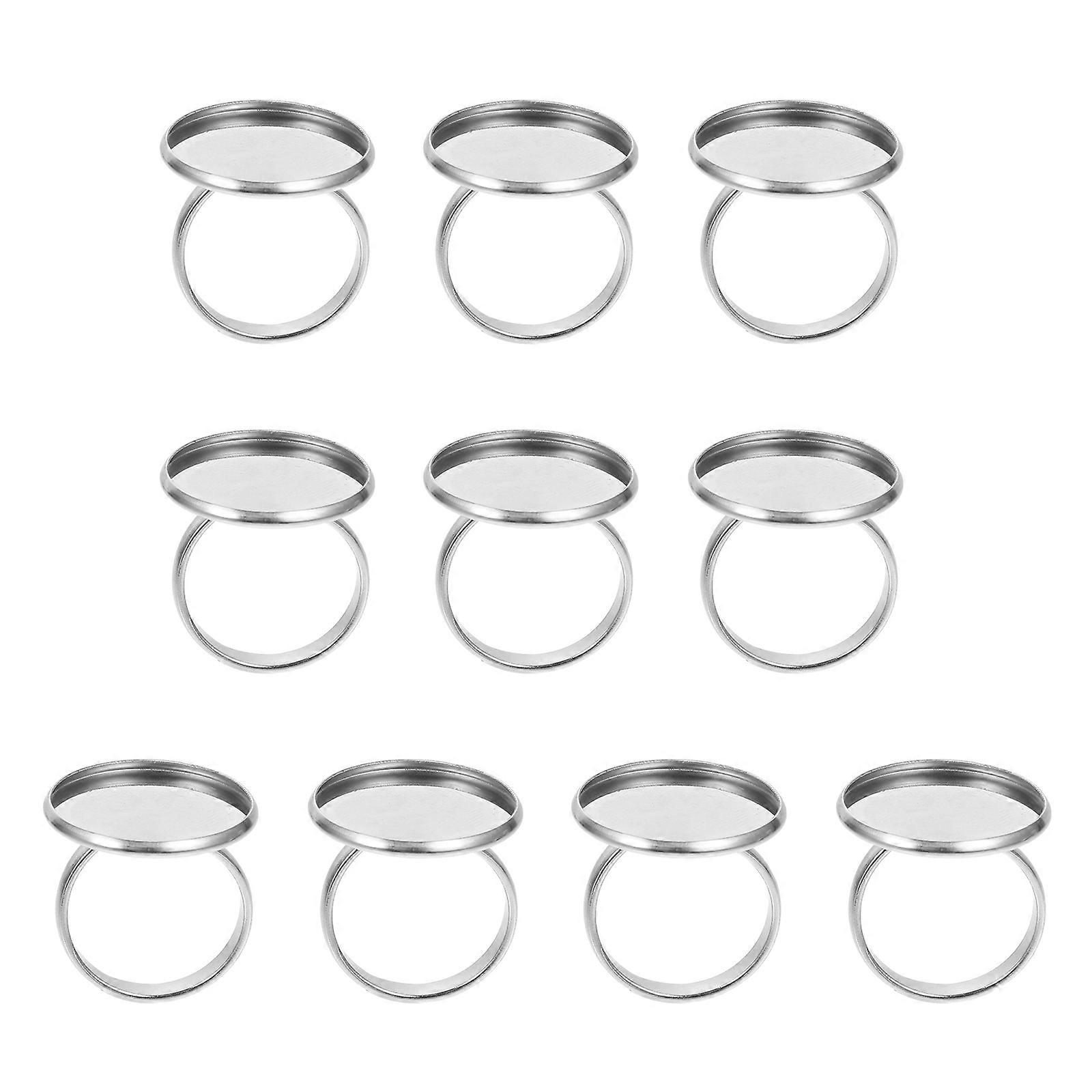 Stainless Steel Adjustable Ring Base for DIY Use Silver Perfect to Create Unique Rings 10 Pieces
