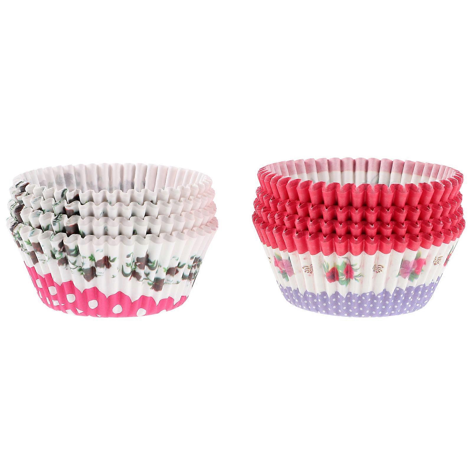 Decorative Cupcake Liners Pastry Cups For Holiday Celebrations Flower Pattern Easy to Demould 400Pcs