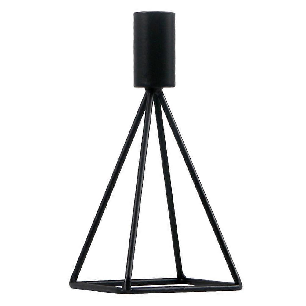 Black Iron Art Candlestick for Decoration Use Simple Design and 1Pc