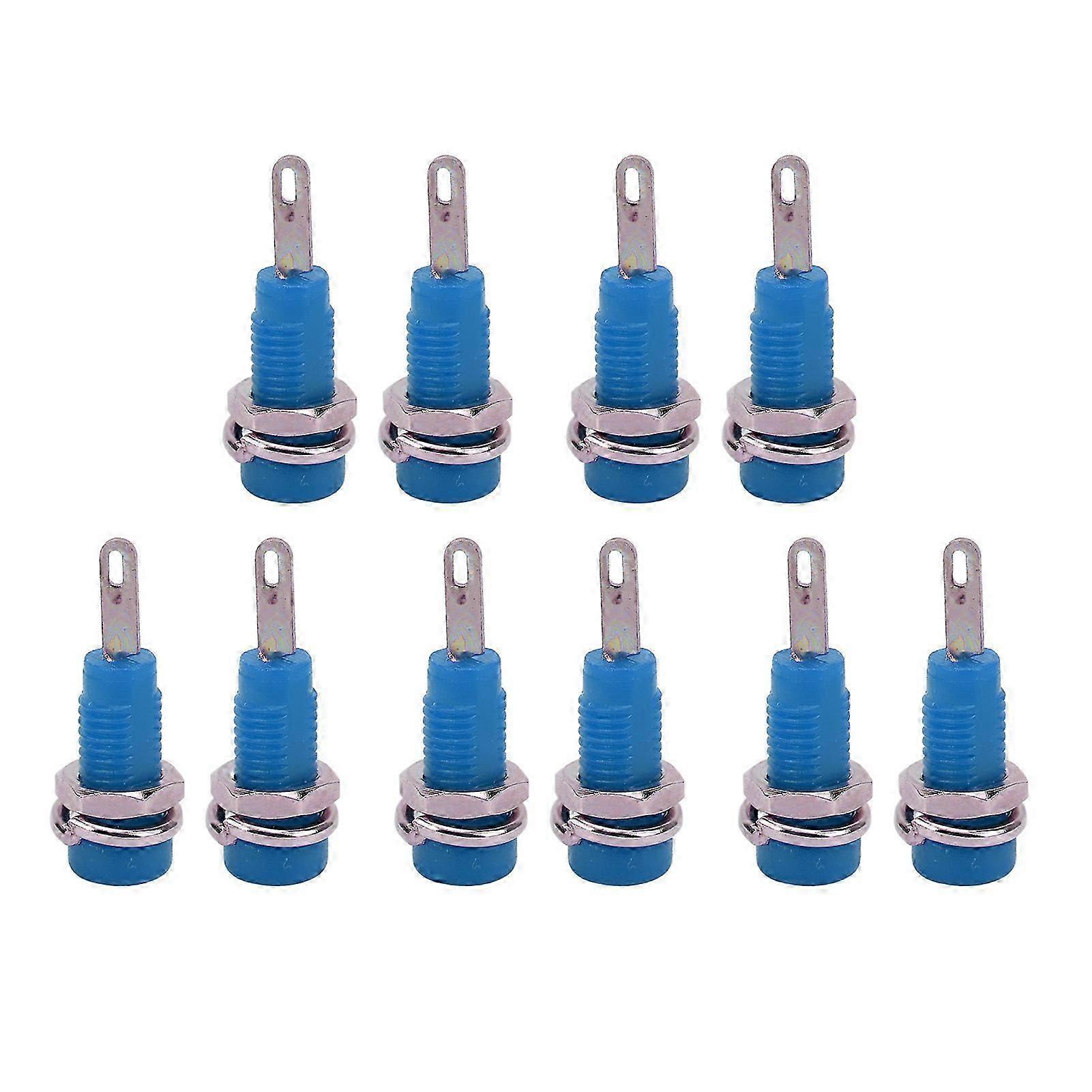 10Pcs J.40003 2mm Banana Jack Panel Socket Extended Post Plug Adapter for Electronic InstrumentBlue
