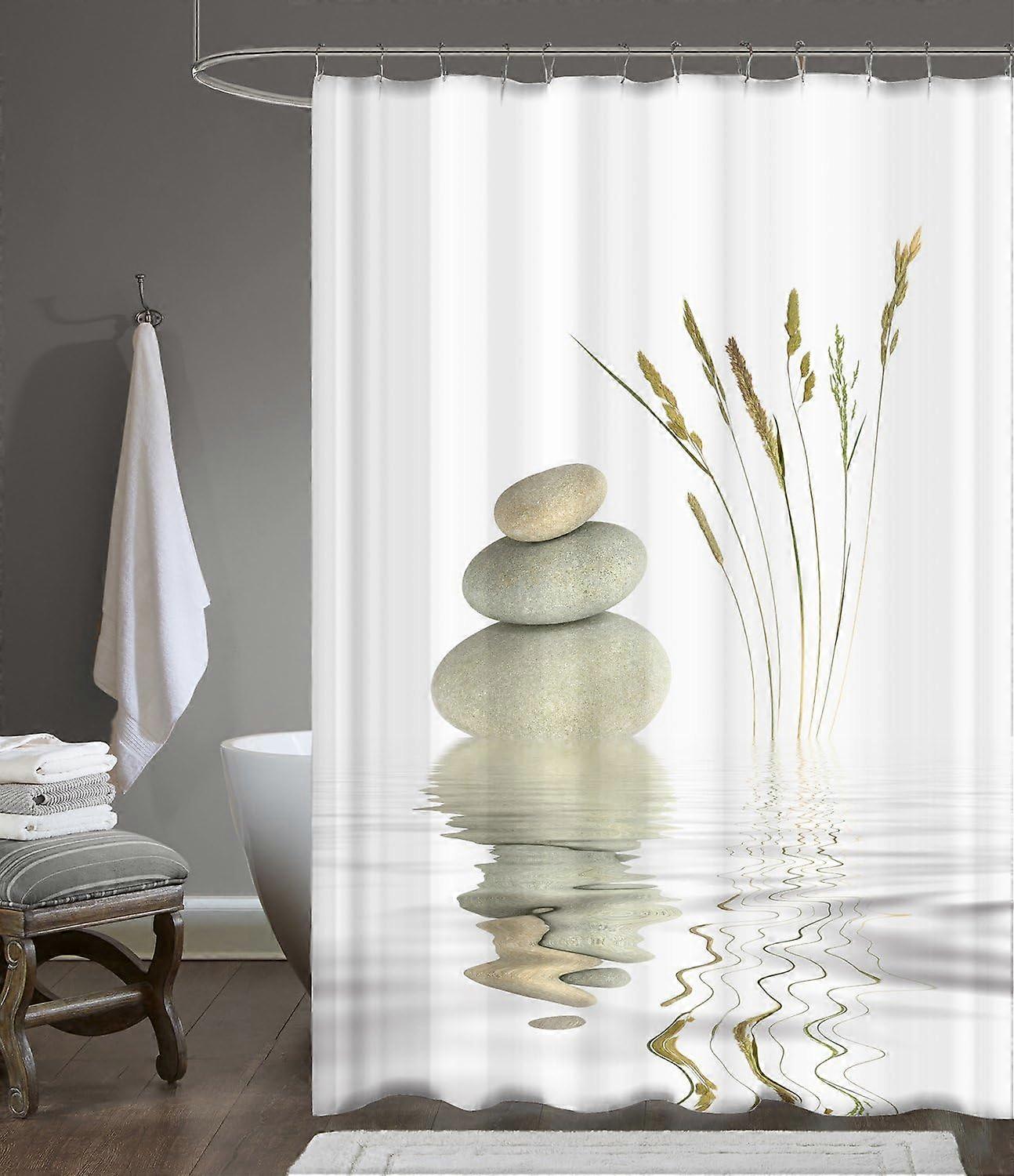 1 high-quality textile shower curtain with rings