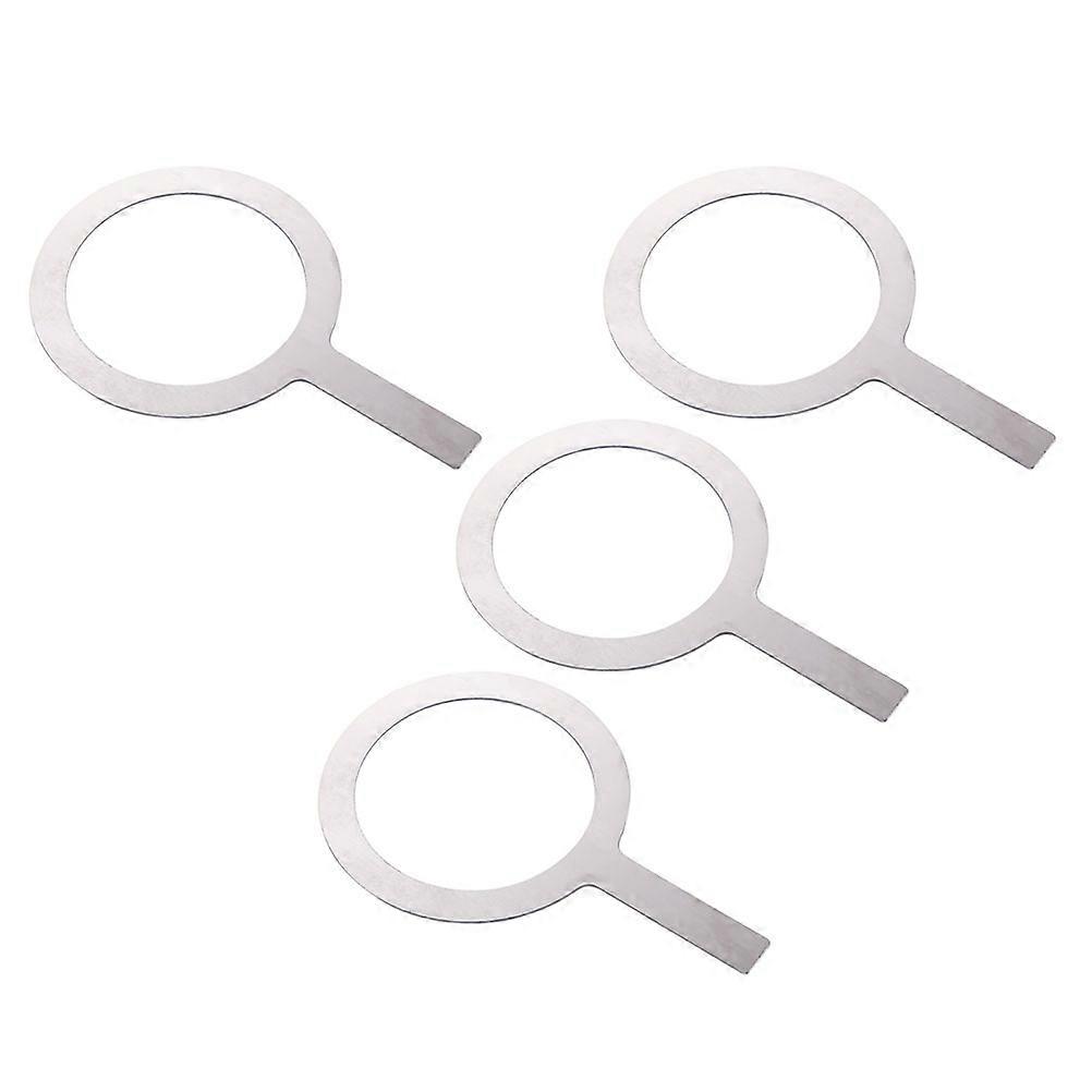 Baking Cup Protective Rings Coffee Cup Rim Cafe Use Silver 16.50X10.00X0.20CM Easy to Clean 4Pcs