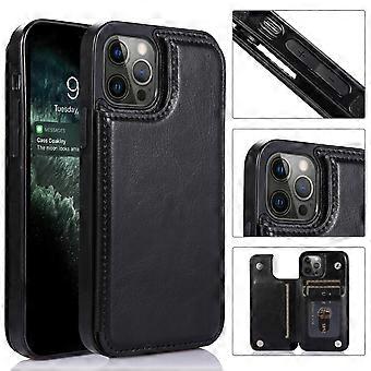 Case For Iphone 13pro Black Magnetic Card Holder Slot Solid Side Sticker Zz1120
