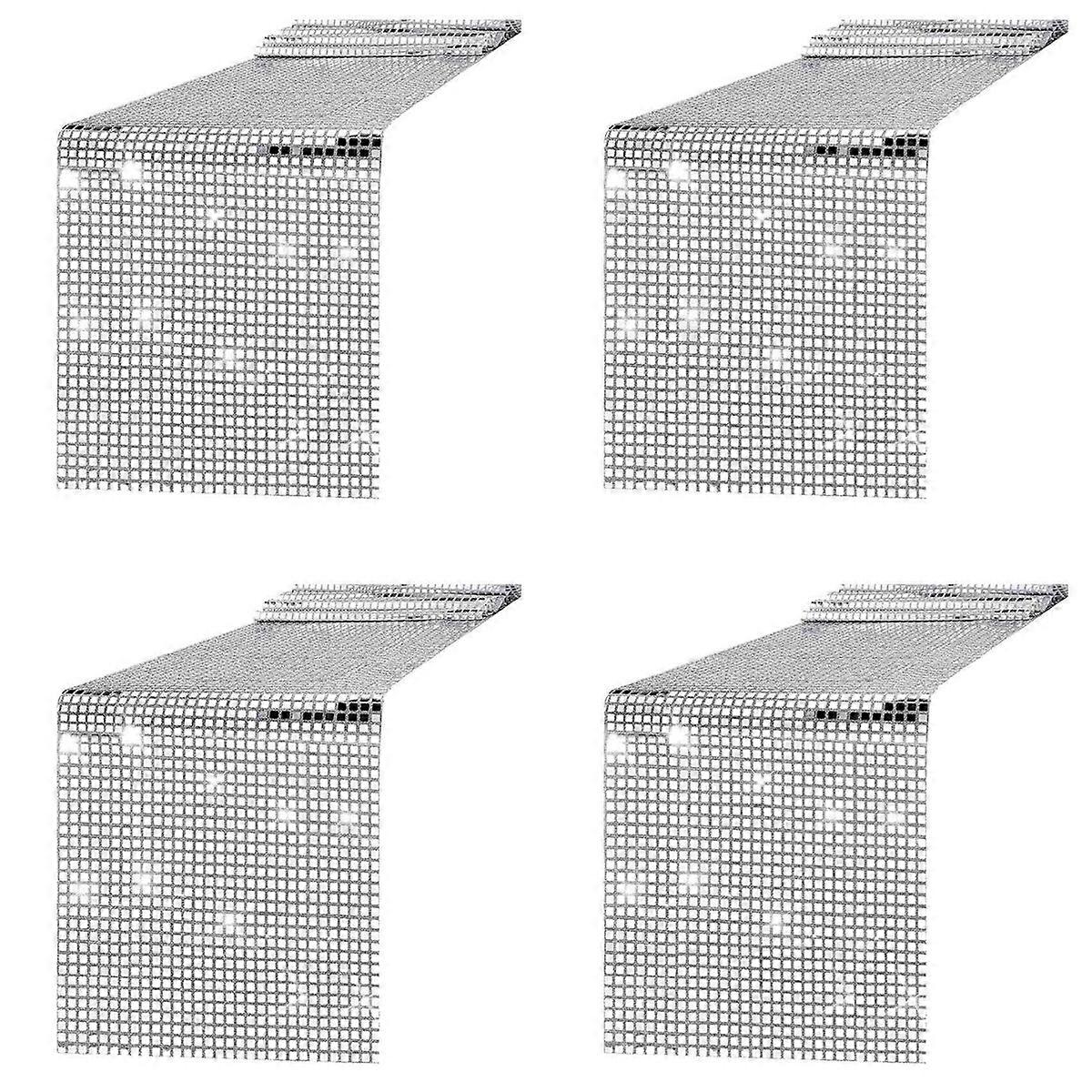 Disco Party Table Runner Mirror Silver for Disco Dance Party Wedding