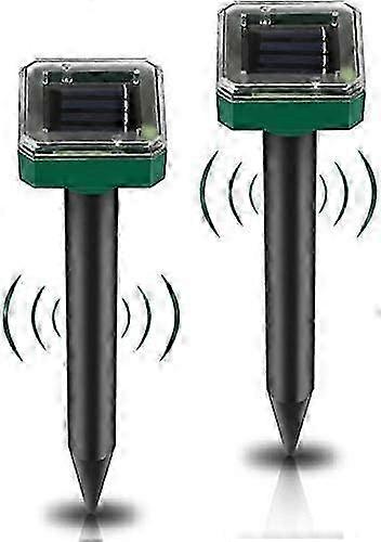 2 Pack Solar Powered Ultrasonic Mole Repeller Suitable for Various Outdoor Spaces