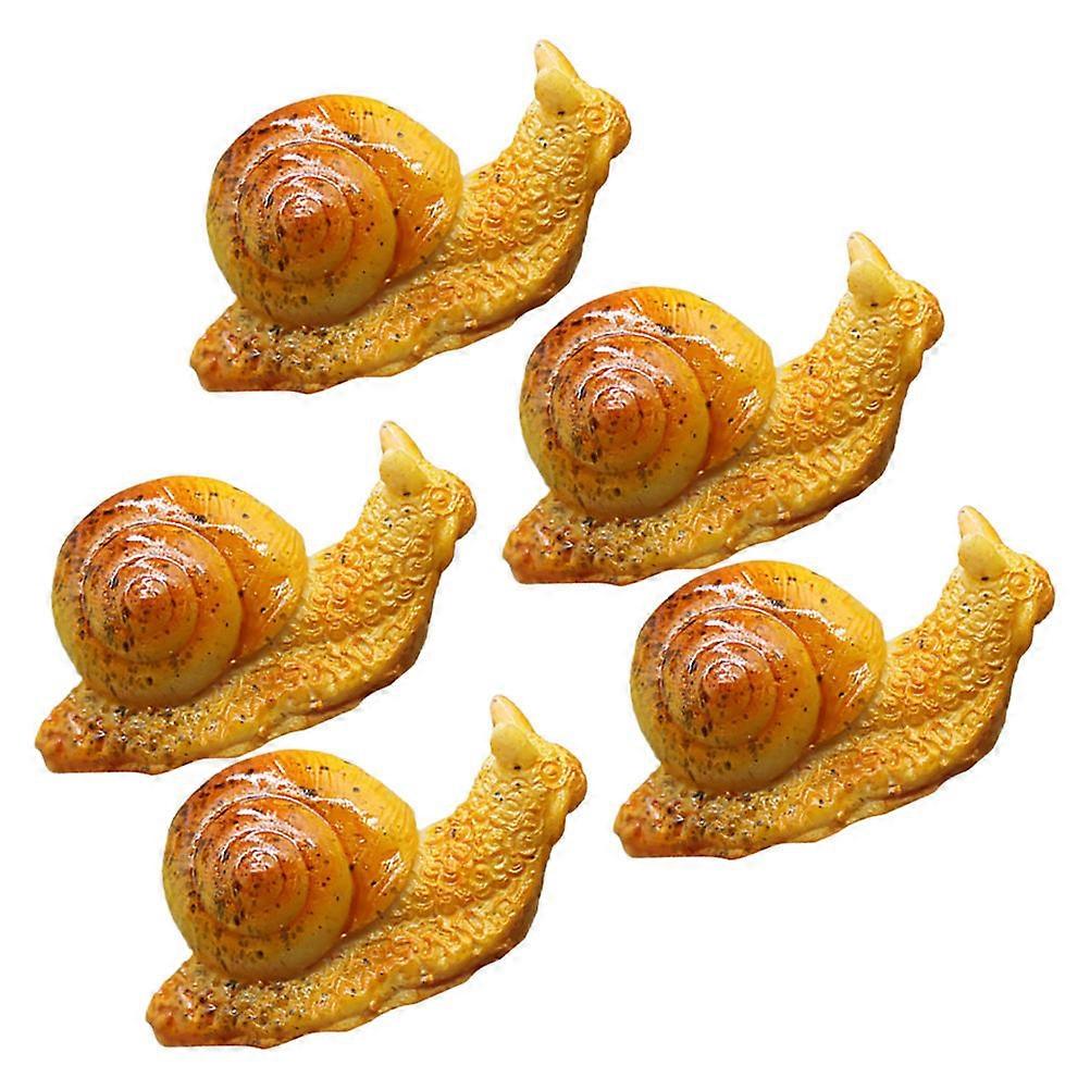 5pcs Realistic Mini Snail Figurines for Indoor Garden Decor – Cute Tiny Animal Statues for Bonsai, Micro Landscapes & Home Decoration