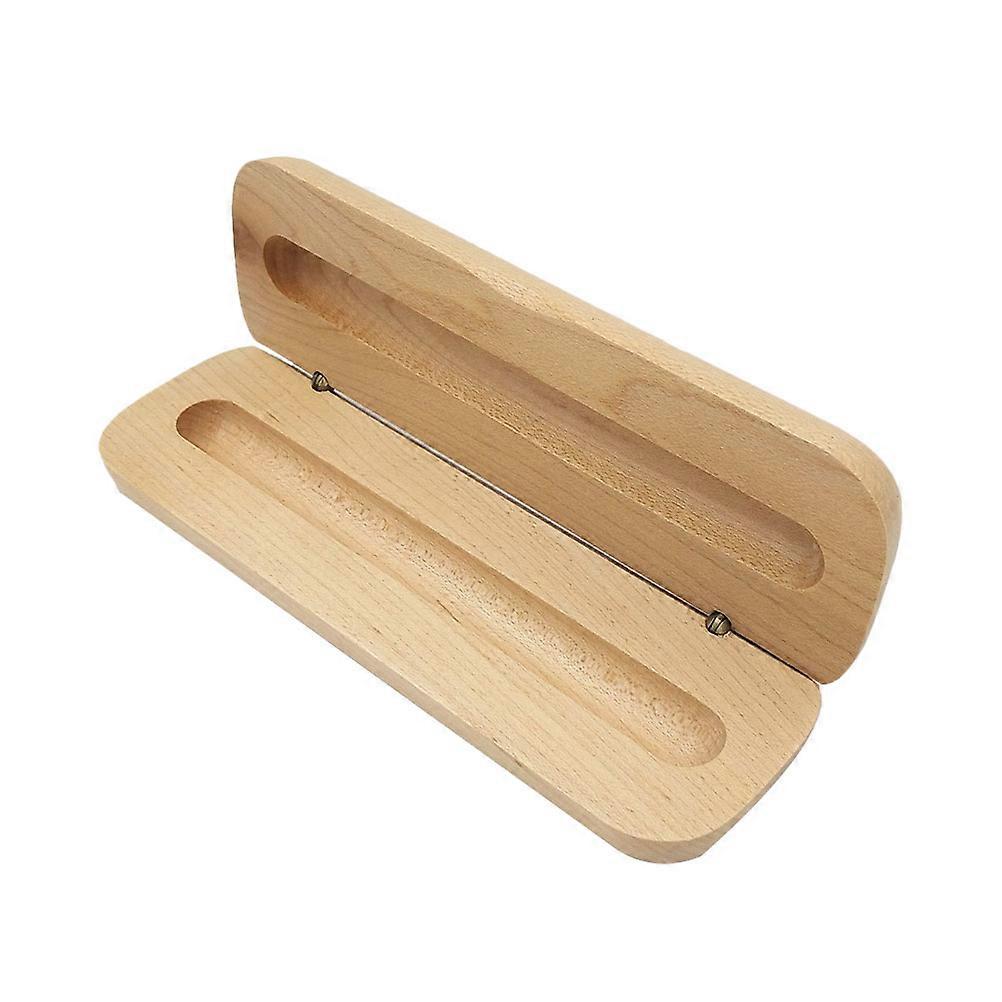 Desk Stationery Storage Box Creative Pencil Case Single Pen Storage Diy Projects Rectangular Beige 17*5.4*2.3cm 1Pcs