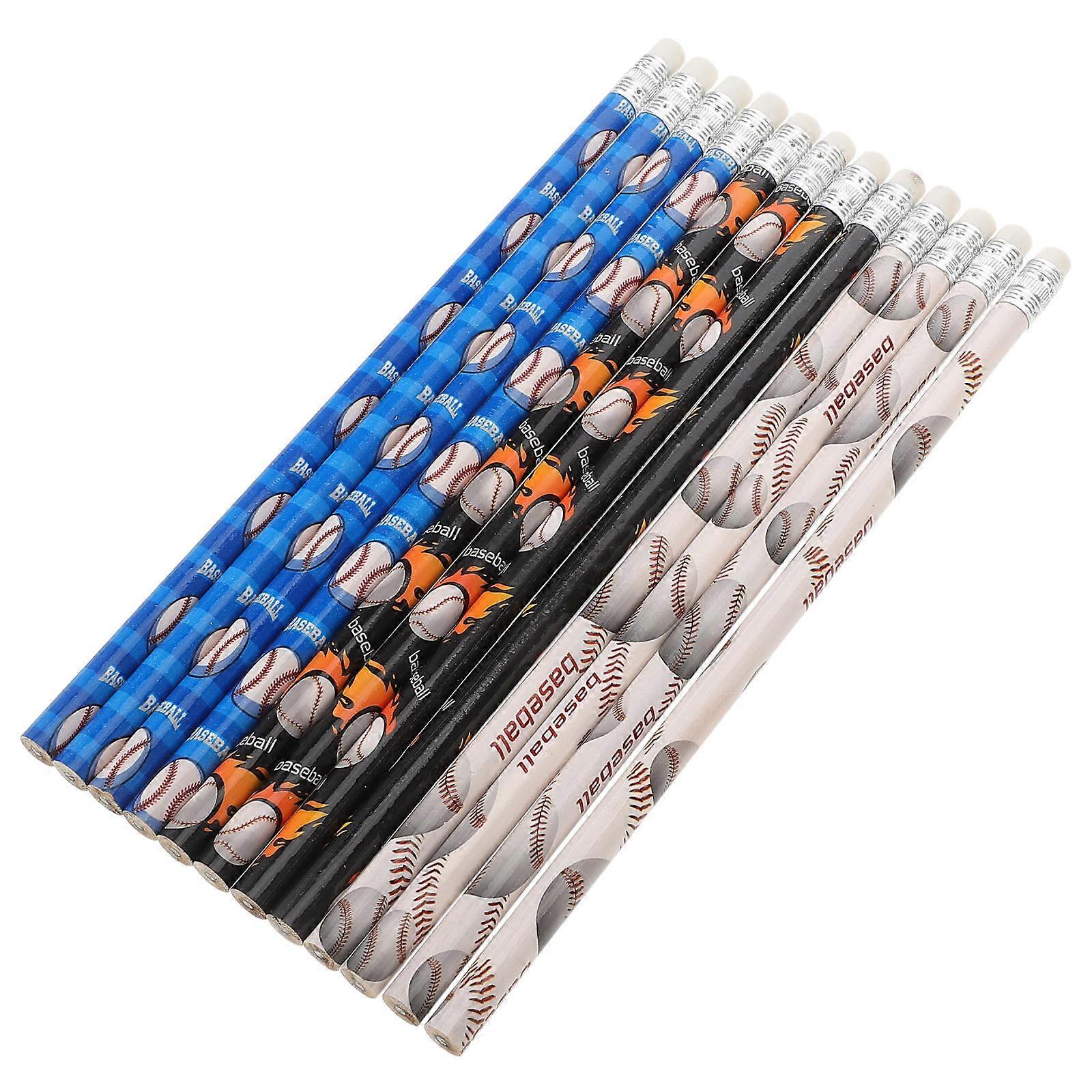 Classroom Supply Pencils For Students Portable Sketching And Painting Long Wood Pencils With Erasers 12Pcs