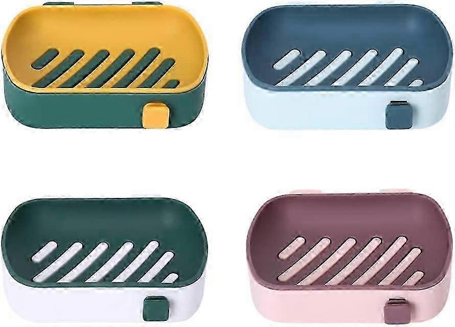 Versatile 4pcs Soap Dish Holder with Suction Cups